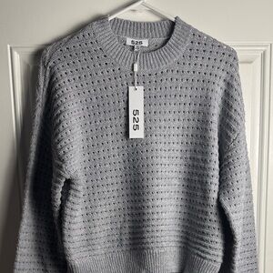 525 America Textured Knit Gray Sweater